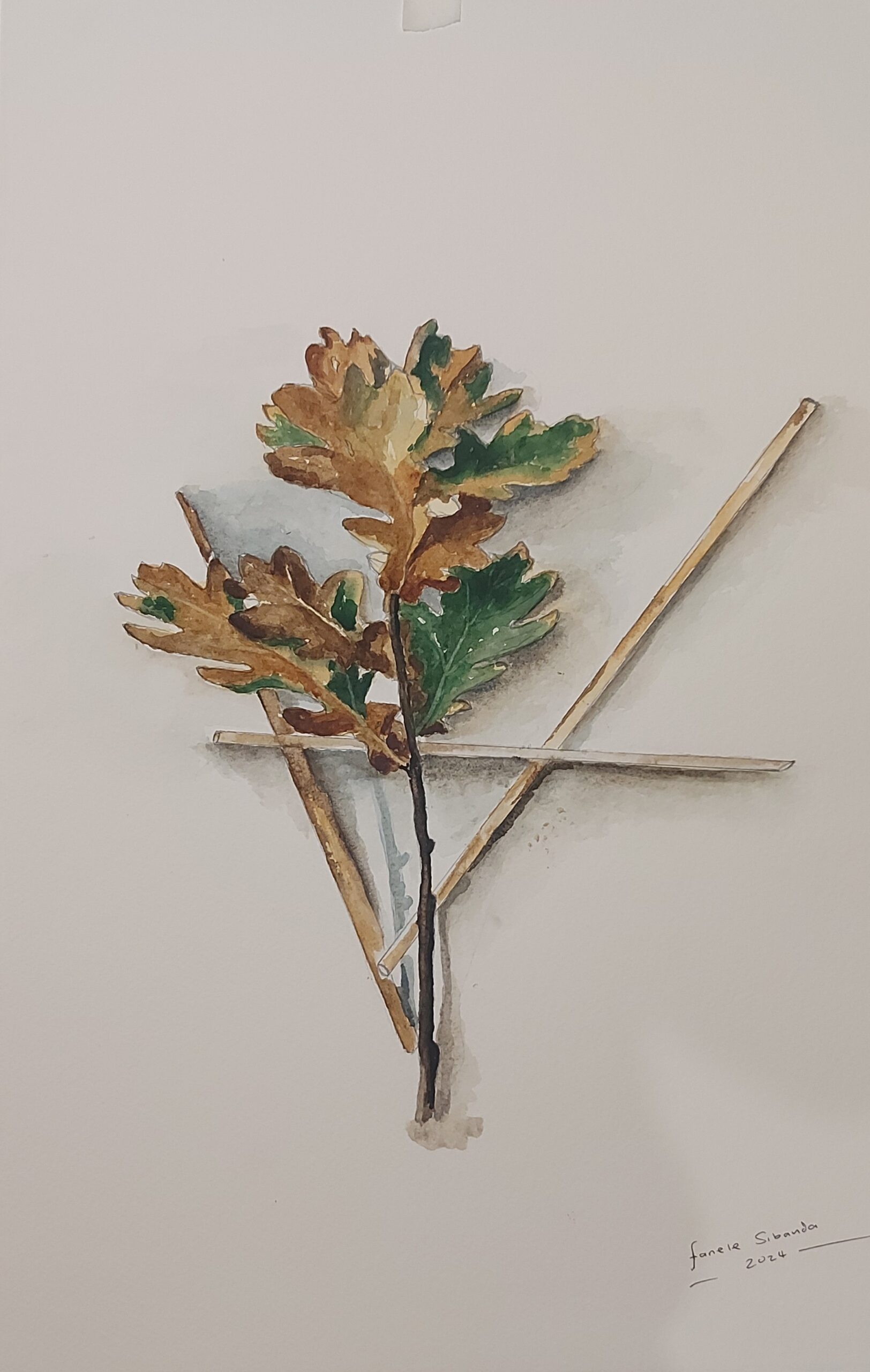 Dried Oak Leaves 2-by Fanele Sibanda (2024)-Limited edition