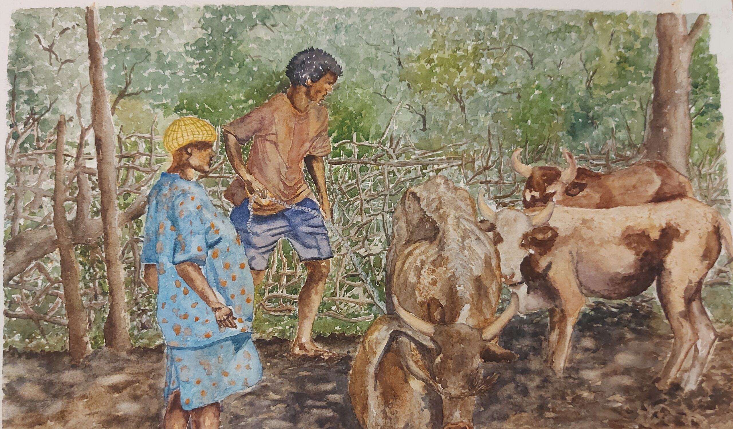 Mother and Son- by Fanele Sibanda (2019)-Original Painting