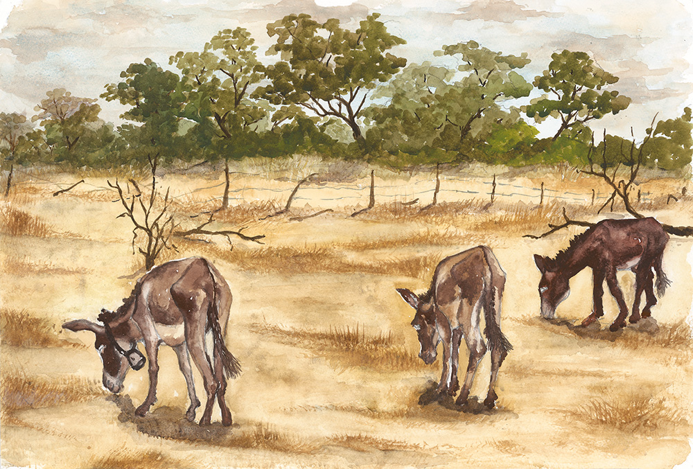 Three Brothers (Charlie, Jack & Speed) by Fanele Sibanda (2024)-Original Painting