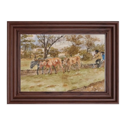 Ploughing with Oxen- 1 by Fanele Sibanda(2024)-Limited edition - Image 5