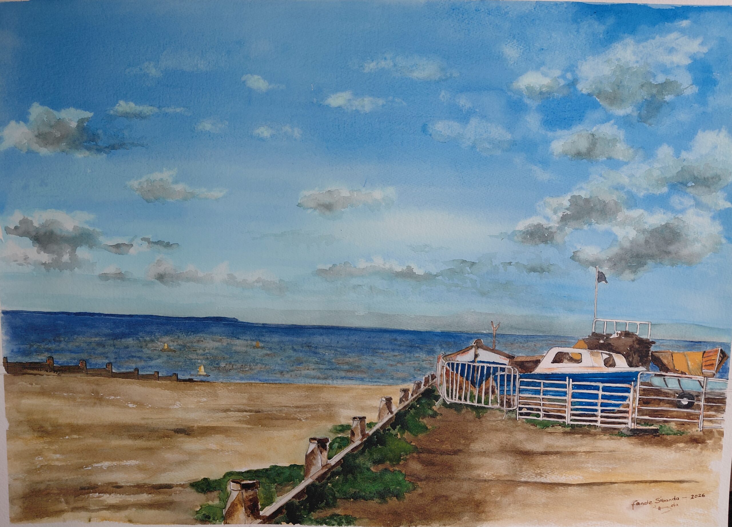 Once upon a time-Whitstable On Sea (Kent)-by Fanele Sibanda (2025)-Original Painting