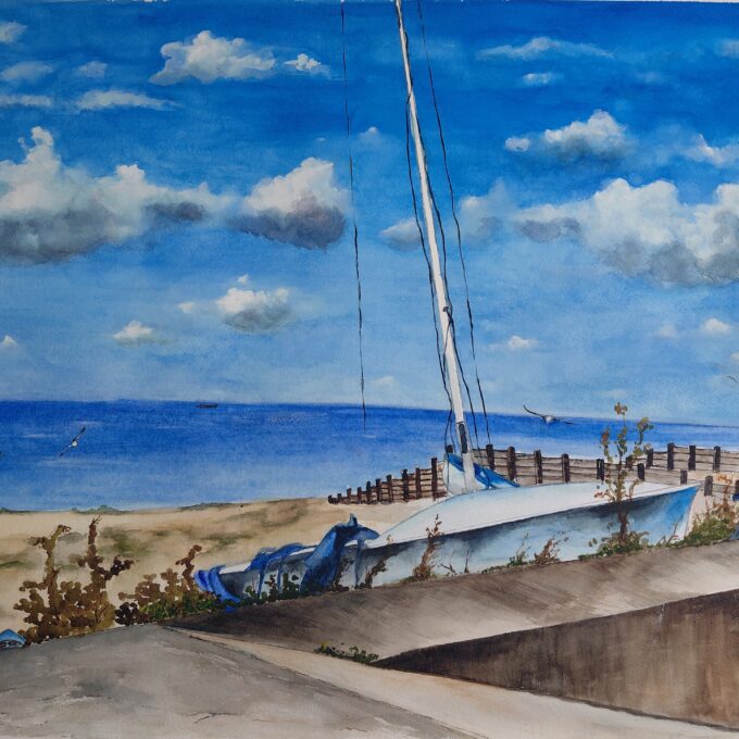 The last sighting before sunset at Whitstable on Sea-Kent- by Fanele Sibanda (2025)-Limited edition