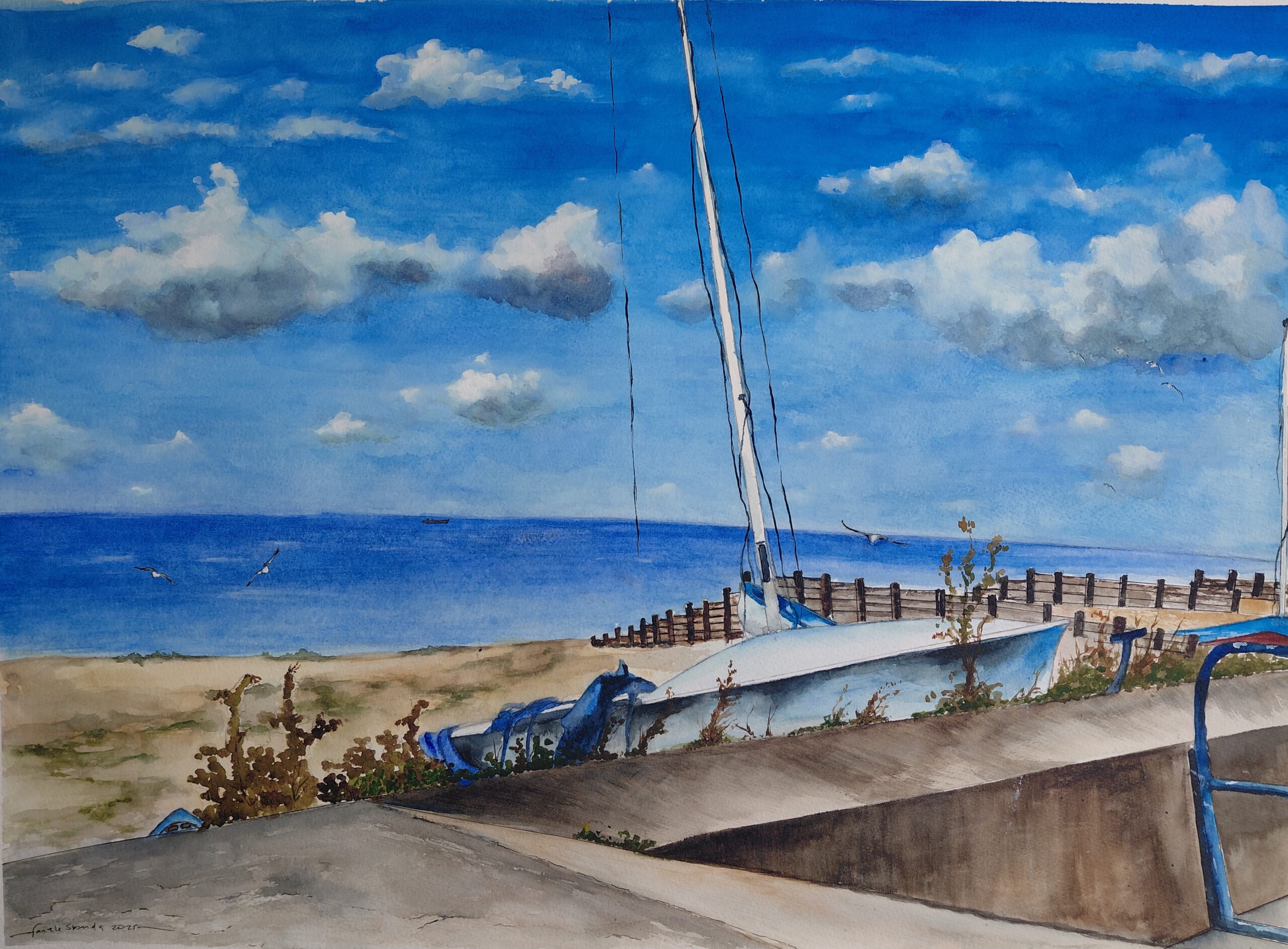 The last sighting before sunset at Whitstable on Sea-Kent- by Fanele Sibanda (2025)-Limited edition