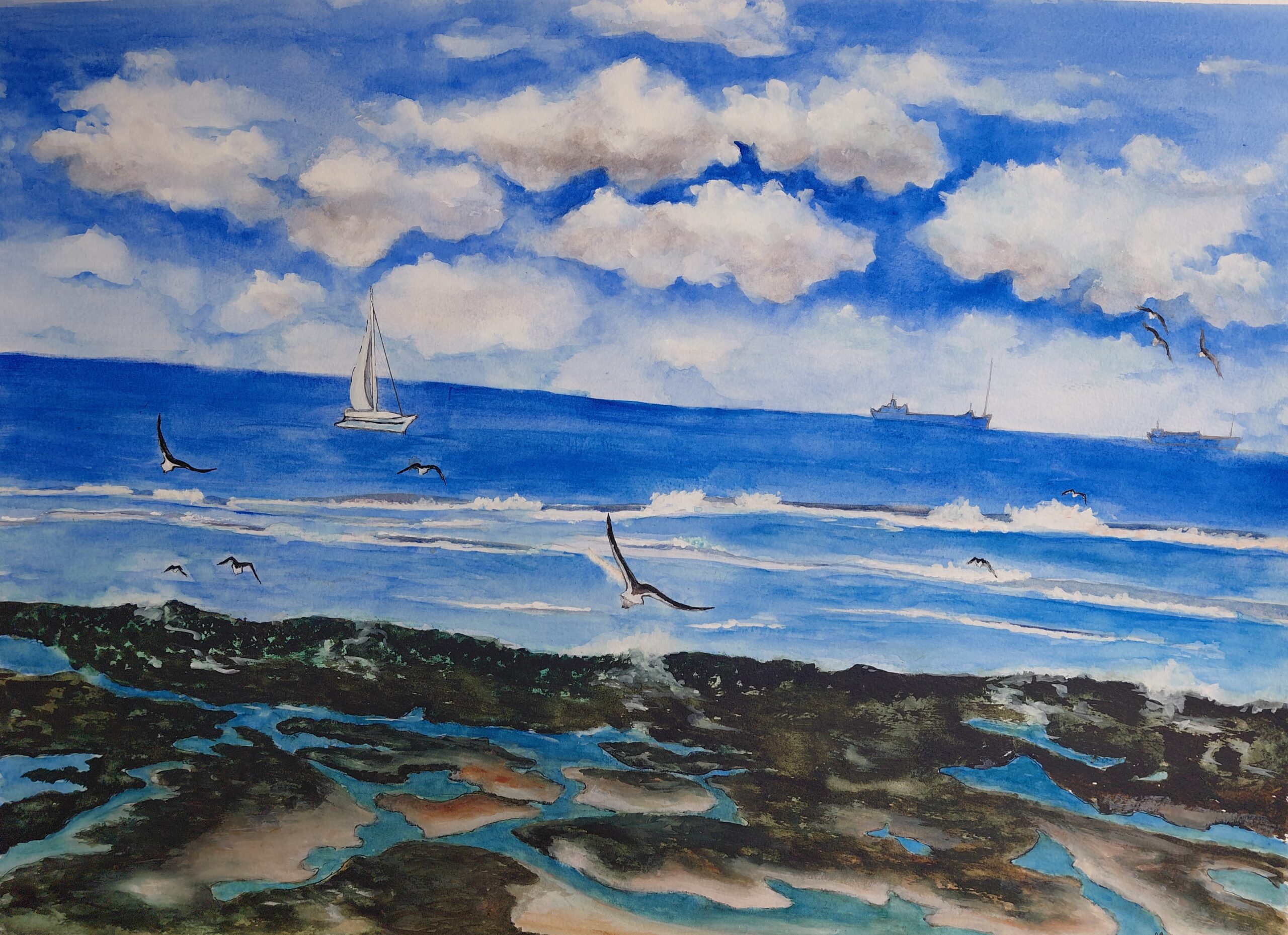 The seagulls of Margate on Sea-by Fanele Sibanda (2025)- Limited edition