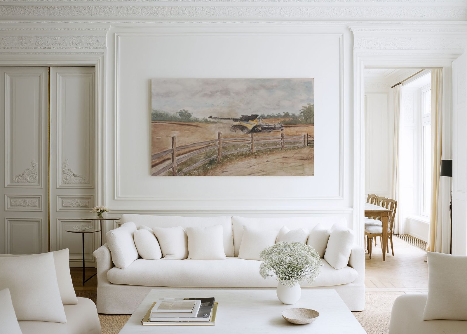 Wheat Harvesting Under the Bobbing Skies-Kent 3 by Fanele Sibanda (2022)-Limited edition canvas print - Image 3